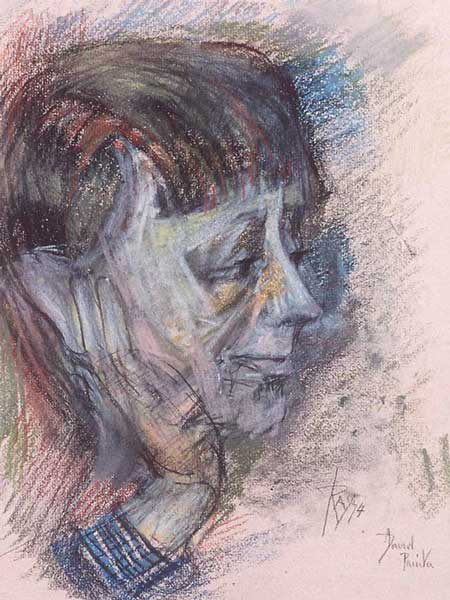 A pastel portrait of David Jones by Ray Howard-Jones