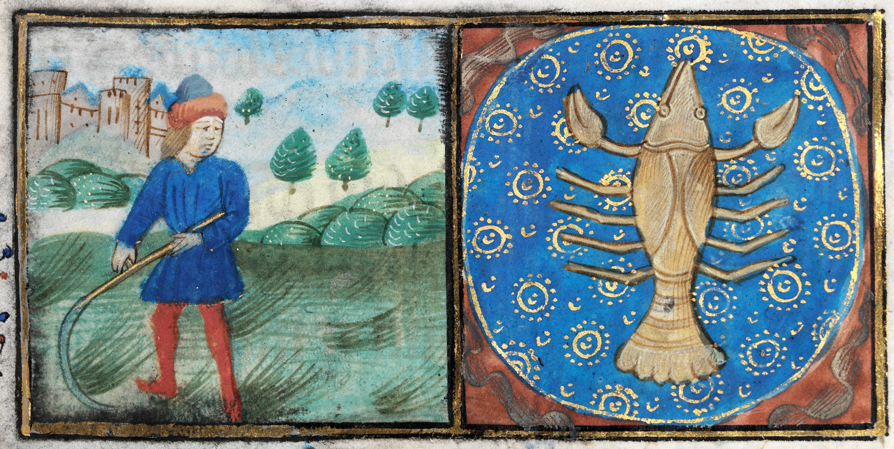[June: scything; Cancer] (f. 6)