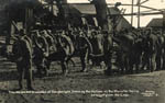 The Welsh pit disaster at Senghenydd. Some of the victims of the disaster being brought from the cage.