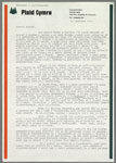 Letter to Dafydd Wigley Letter to Dafydd Wigley
