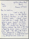 Llythyr am gyfansoddi cerddoriaeth i gyd-fynd gyda gwaith Vernon Watkins